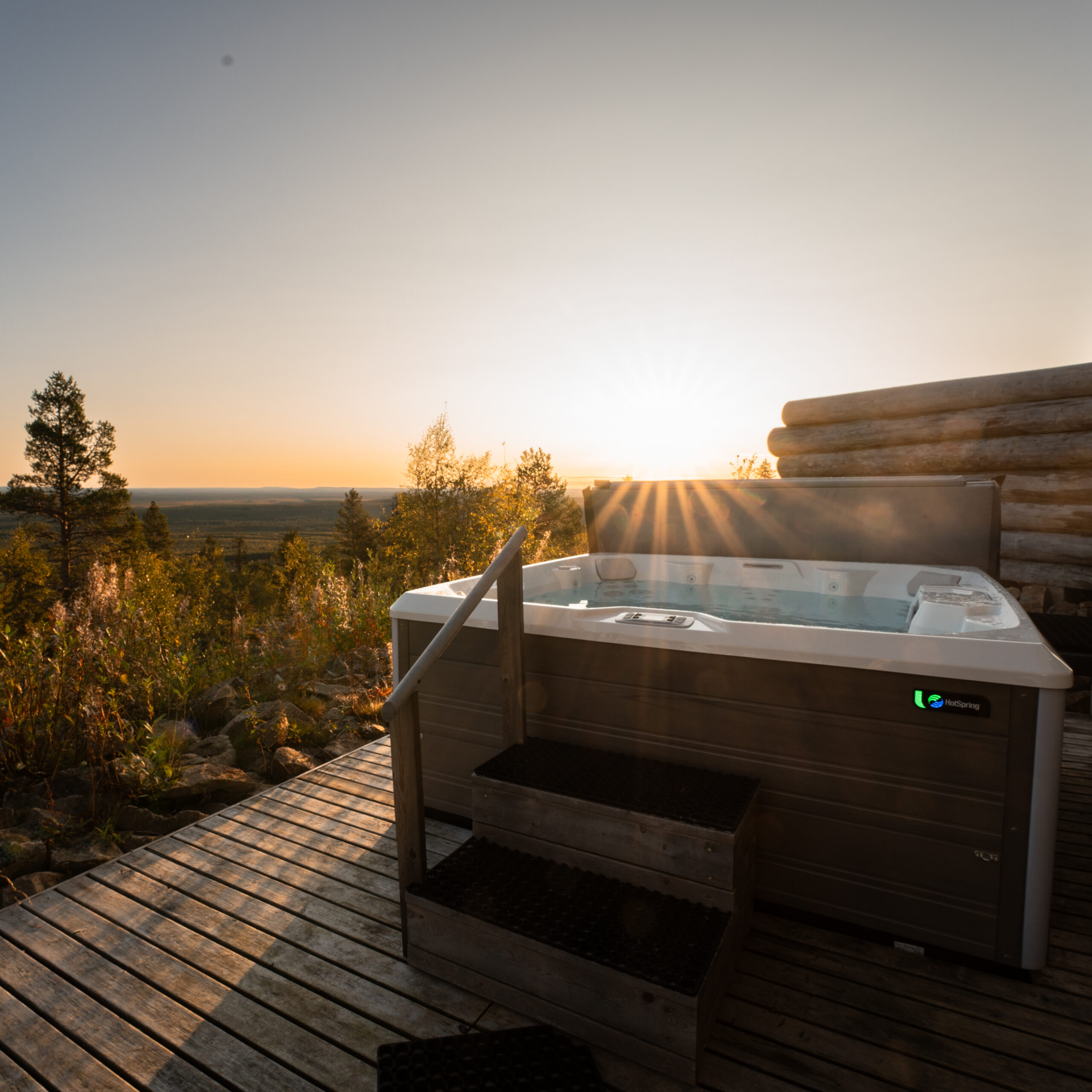 Accommodation with outdoor Jacuzzi in Levi.